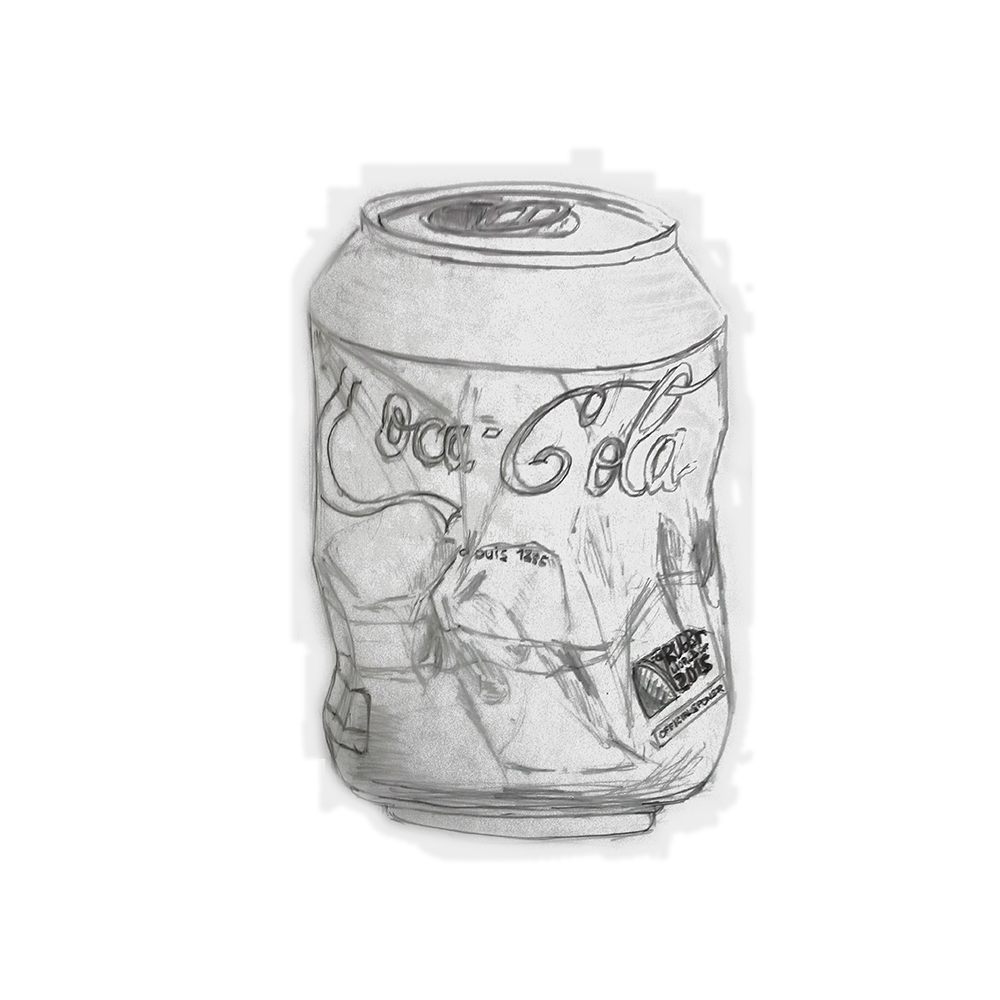 Canette écrasé - Crayon