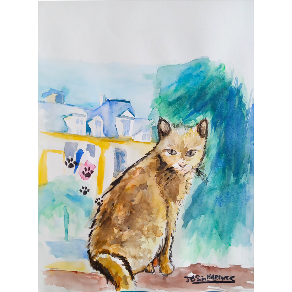 Première de couverture presse Le Chatelain - Aquarelle