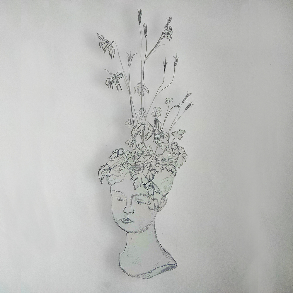 Pot de fleures - Aquarelle